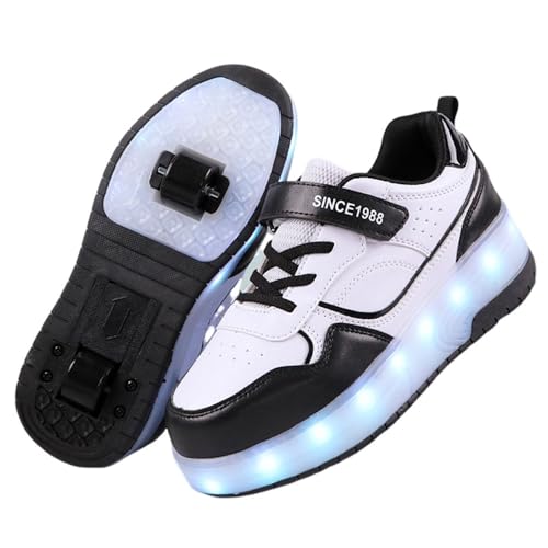 Hiseng Schuhe mit Rollen für Mädchen 29-40 EU, Schuhe mit Rollen für Jungen Rollschuhe Schuhe 2-in-1 Roller Schuhe Schuhe mit Rollen Kinder Outdoor Turnschuhe Turnschuhe mit Rollen Versenkbarer von Hiseng