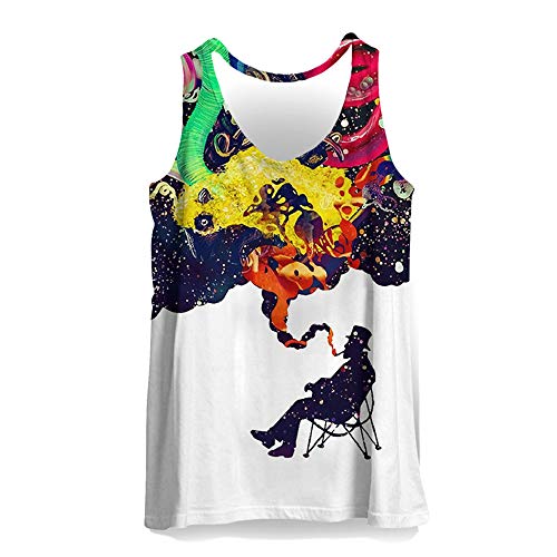 Hiser 3D Drucken Herren Tank Top Sommer, Sport Muskelshirt Ärmellos T Shirt Fitness Unterhemd Top Shirt für Outdoor Beach Party oder Gym Jogging Running (Bunt,L) von Hiser