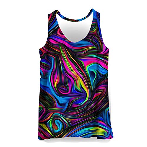 Hiser 3D Drucken Herren Tank Top Sommer, Sport Muskelshirt Ärmellos T Shirt Fitness Unterhemd Top Shirt für Outdoor Beach Party oder Gym Jogging Running (Mehrfarbige Zusammenfassung,XL) von Hiser