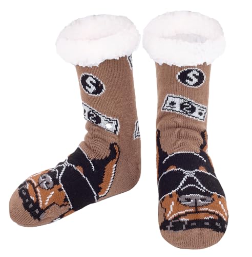 Hisonwel Herren Slipper Socken Tier Fuzzy Rutschschutz fluffig Winter Warm weich dick Fleece gefüttert Thermal Home Socken von Hisonwel