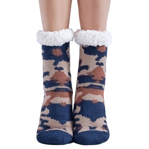 Hisonwel Kinder Slipper Socken Jungen Mädchen Anti-Rutsch-Socken mit Sherpa-Futter Kindersocken（5-8 Jahre） von Hisonwel