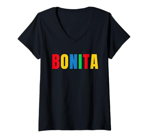 Damen Bonita mexikanischer Hispanic T-Shirt mit V-Ausschnitt Damen Bonita mexikanischer Hispanic T-Shirt mit V-Ausschnitt von Hispanic Gifts