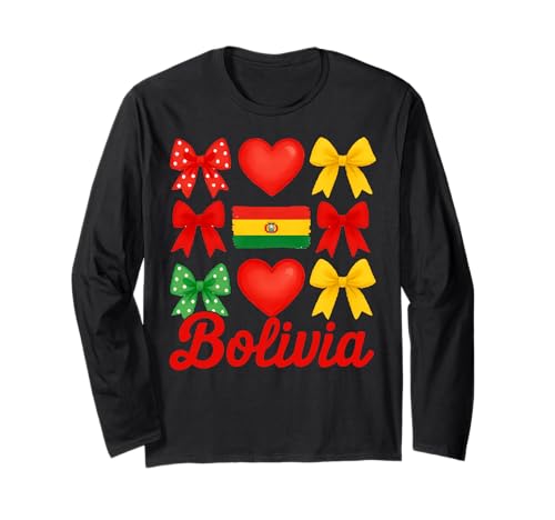 Bolivia Girl Coquette Bow Hispanic Heritage Langarmshirt Bolivia Girl Coquette Bow Hispanic Heritage Langarmshirt von Hispanic Heritage Bolivia Girl