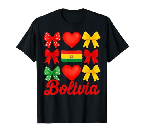 Bolivia Girl Coquette Bow Hispanic Heritage T-Shirt Bolivia Girl Coquette Bow Hispanic Heritage T-Shirt von Hispanic Heritage Bolivia Girl