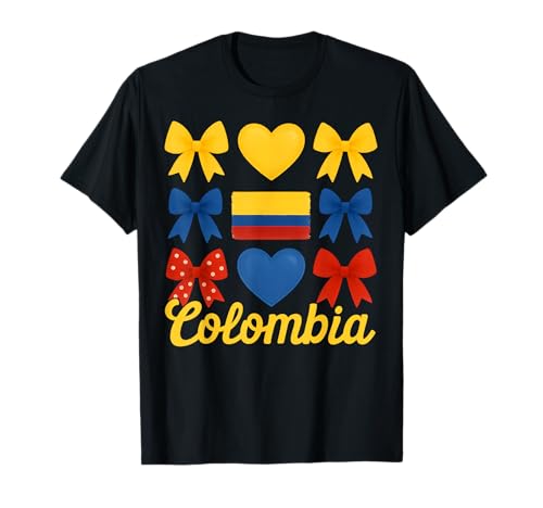 Colombia Girl Coquette Bow Hispanic Heritage T-Shirt Colombia Girl Coquette Bow Hispanic Heritage T-Shirt von Hispanic Heritage Colombia Girl