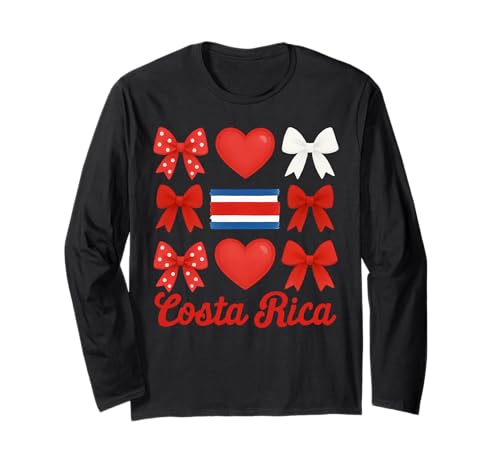 Costa Rica Girl Coquette Bow Hispanic Heritage Langarmshirt Costa Rica Girl Coquette Bow Hispanic Heritage Langarmshirt von Hispanic Heritage Costa Rica Girl