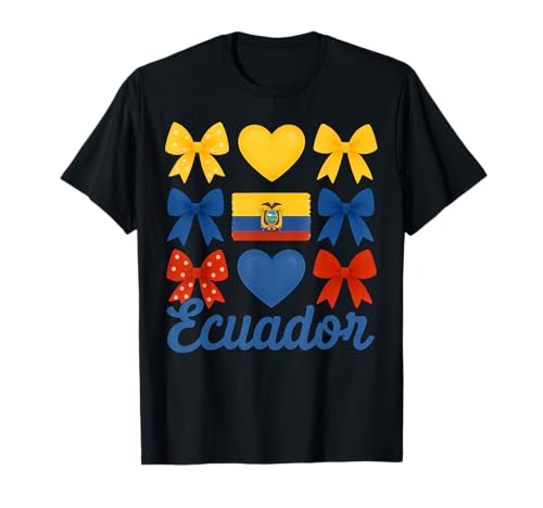 Ecuador Girl Coquette Bow Hispanic Heritage T-Shirt von Hispanic Heritage Ecuador Girl
