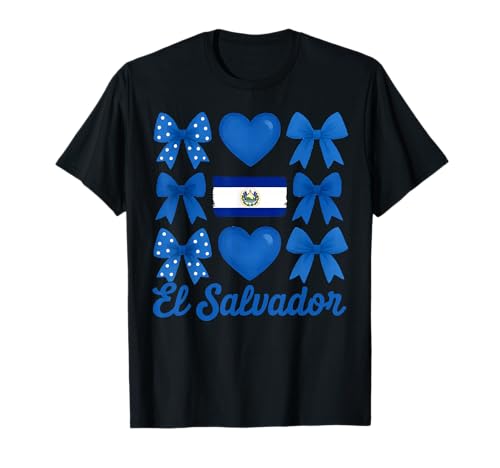 EL Salvador Girl Coquette Bow Hispanic Heritage T-Shirt von Hispanic Heritage El Salvador Girl