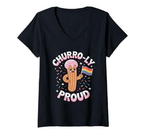 Damen Churro-ly Proud Hispanic Heritage Month T-Shirt mit V-Ausschnitt Damen Churro-ly Proud Hispanic Heritage Month T-Shirt mit V-Ausschnitt von Hispanic Heritage Latin Cultural Pride