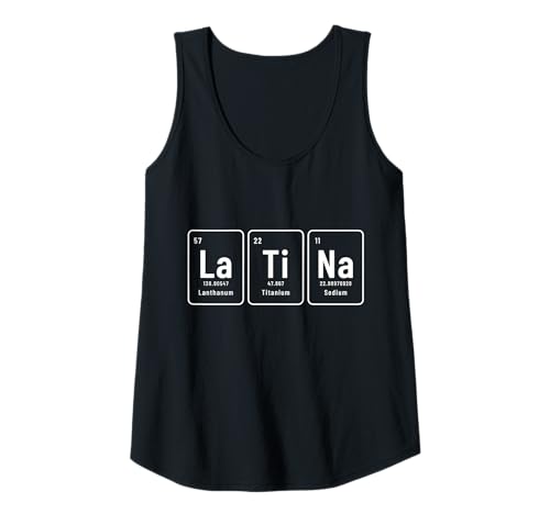 Damen Monat des hispanischen Erbes der Periodischen Elemente in Latina Tank Top von Hispanic Heritage - Latina Apparel & Gifts