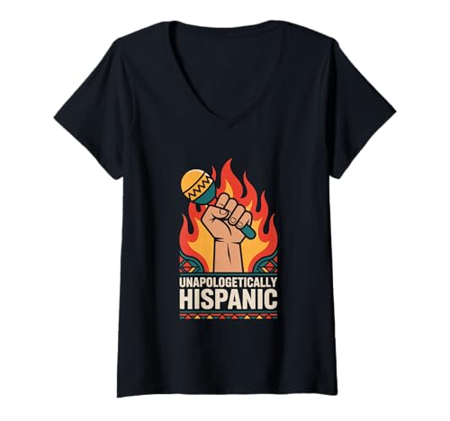 Damen Monat des hispanischen und hispanischen Erbes ohne Wenn und Aber T-Shirt mit V-Ausschnitt Damen Monat des hispanischen und hispanischen Erbes ohne Wenn und Aber T-Shirt mit V-Ausschnitt von Hispanic Heritage Latinx Heritage Month