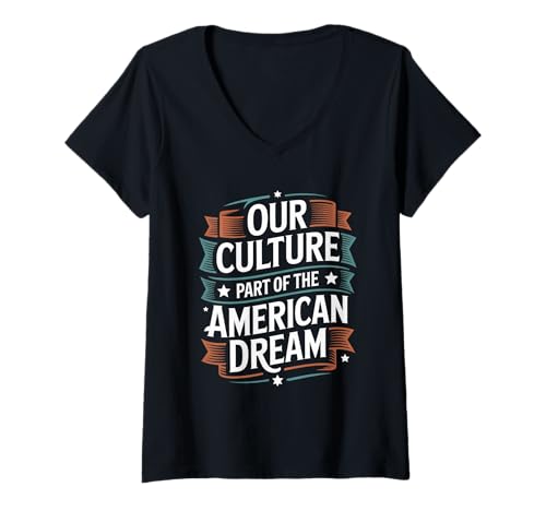 Damen Unsere Kultur ist Teil des hispanischen Erbes von American Dream T-Shirt mit V-Ausschnitt von Hispanic Heritage Latinx Youth Power