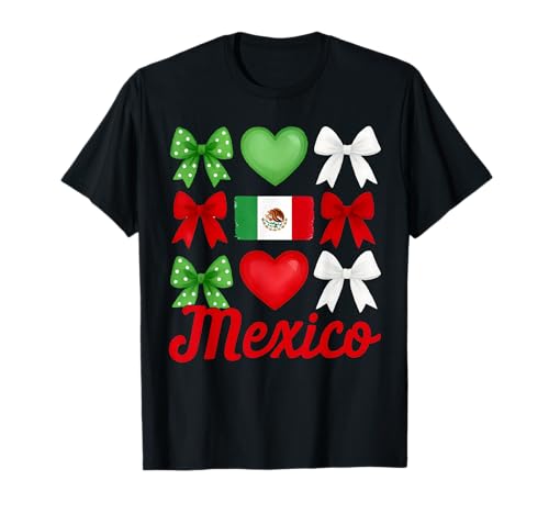 Mexico Girl Coquette Bow Hispanic Heritage T-Shirt Mexico Girl Coquette Bow Hispanic Heritage T-Shirt von Hispanic Heritage Mexico Girl