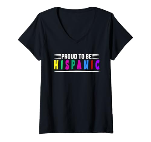 Damen Monat des hispanischen Erbes bunt T-Shirt mit V-Ausschnitt Damen Monat des hispanischen Erbes bunt T-Shirt mit V-Ausschnitt von Hispanic Heritage Month Apparel