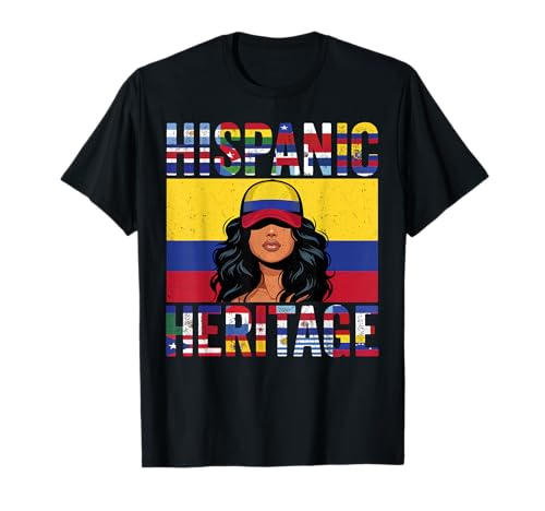Kolumbien Hispanic Heritage Proud Kolumbianische Frauen Mädchen T-Shirt Kolumbien Hispanic Heritage Proud Kolumbianische Frauen Mädchen T-Shirt von Hispanic Heritage Month For Kids Boys Girls