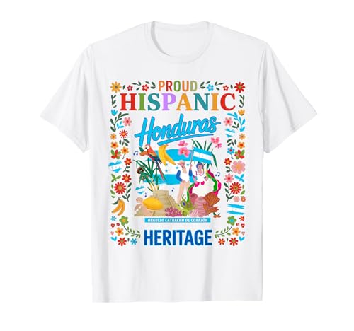 Honduras Flag Outfit Ideen für Frauen Honduranische Hispanic T-Shirt von Hispanic Heritage Month Honduras Ideas For Kids