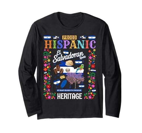 EL Salvador Flagge Kinder Idee Salvadorianisches Erbe Hispanic Langarmshirt EL Salvador Flagge Kinder Idee Salvadorianisches Erbe Hispanic Langarmshirt von Hispanic Heritage Month Salvadoran Ideas For Women