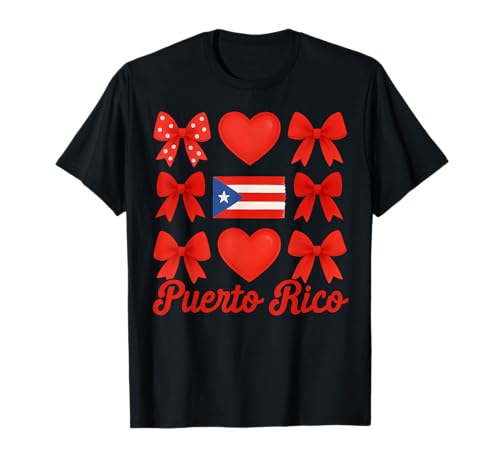 Puerto Rico Girl Coquette Bow Hispanic Heritage T-Shirt Puerto Rico Girl Coquette Bow Hispanic Heritage T-Shirt von Hispanic Heritage Puerto Rico Girl