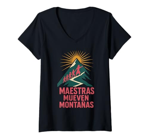 Damen Latina Teacher Zweisprachige Pädagogin Spanisches Erbe Stärkung T-Shirt mit V-Ausschnitt Damen Latina Teacher Zweisprachige Pädagogin Spanisches Erbe Stärkung T-Shirt mit V-Ausschnitt von Hispanic Teacher Back To School Educadora Latina