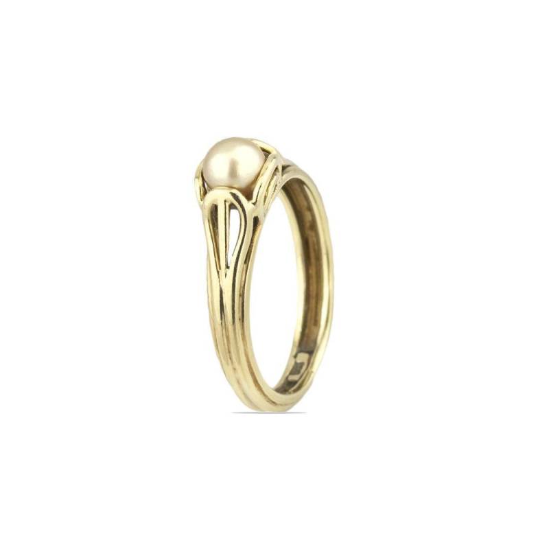 Anello in Oro Giallo 18Kt Con Perla - Gelbgold Ring Mit Perle von HistorianLugano