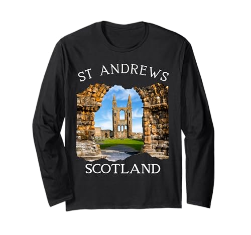 St. Andrews Schottland Äußere Hebriden Souvenir Damen Kinder Herren Langarmshirt von Historic British Monuments Highlands Scottish Men