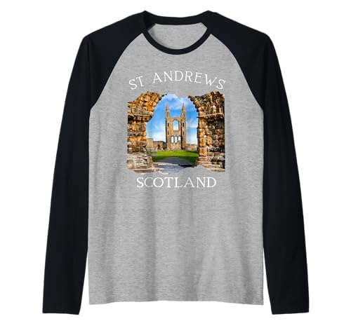 St. Andrews Schottland Äußere Hebriden Souvenir Damen Kinder Herren Raglan von Historic British Monuments Highlands Scottish Men