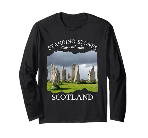 Standing Stones Schottland Äußere Hebriden Souvenir Damen Kinder Langarmshirt von Historic British Monuments Highlands Scottish Men