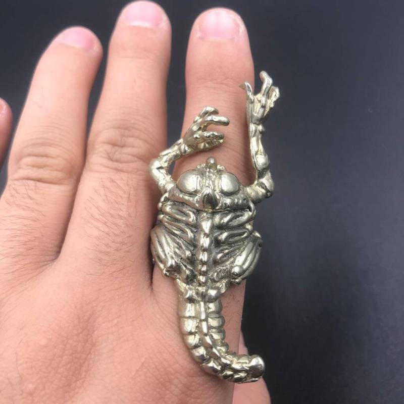 Wunderschöner Antiker Naher Osten Alte Bronze Unikat Ring in Form Von Spinne Figur von HistoricHoards