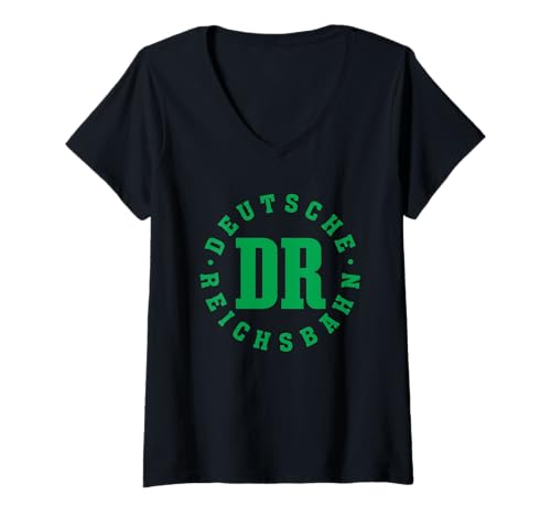 Damen Nostalgisches Deutsche Reichsbahn Emblem für DDR-Fans T-Shirt mit V-Ausschnitt Damen Nostalgisches Deutsche Reichsbahn Emblem für DDR-Fans T-Shirt mit V-Ausschnitt von Historische Eisenbahn-Designs Deutschen Reichsbahn