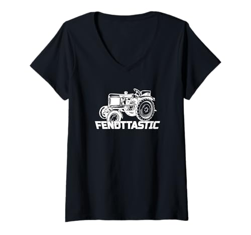 Damen Fendttastic F12 F15 F20 Trecker Schlepper Oldtimer Landwirt T-Shirt mit V-Ausschnitt Damen Fendttastic F12 F15 F20 Trecker Schlepper Oldtimer Landwirt T-Shirt mit V-Ausschnitt von Historische Traktoren