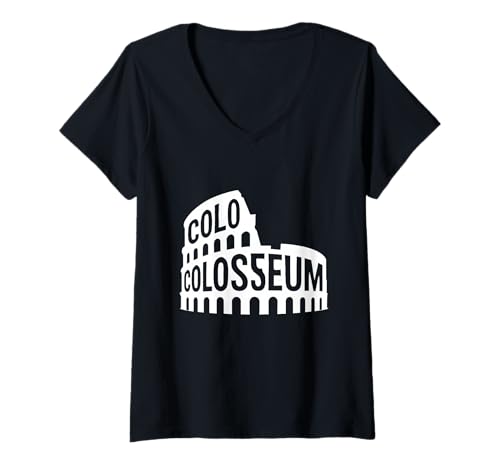 Damen Von der antiken Arena inspiriertes Kolosseum T-Shirt mit V-Ausschnitt Damen Von der antiken Arena inspiriertes Kolosseum T-Shirt mit V-Ausschnitt von History Vibes