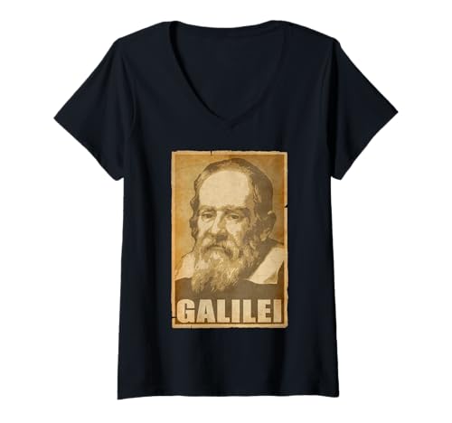 Damen Galileo Galilei Torn Propaganda Poster T-Shirt mit V-Ausschnitt Damen Galileo Galilei Torn Propaganda Poster T-Shirt mit V-Ausschnitt von History and Politics Store