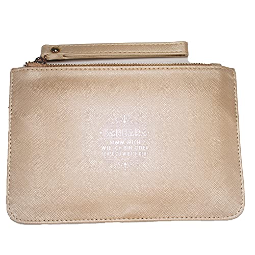History & Heraldry Persönliche Clutch und Kosmetiktasche mit Name: Barbara - aus Kunstleder in Pastellfarben - Elegant und Individuell mit Namen und Spruch von History & Heraldry