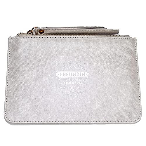Persönliche Clutch und Kosmetiktasche: Beste Freundin - aus Kunstleder in Pastellfarben - Damen Handtasche Abendtasche - Elegant und Individuell mit Titel und Zitat von History & Heraldry