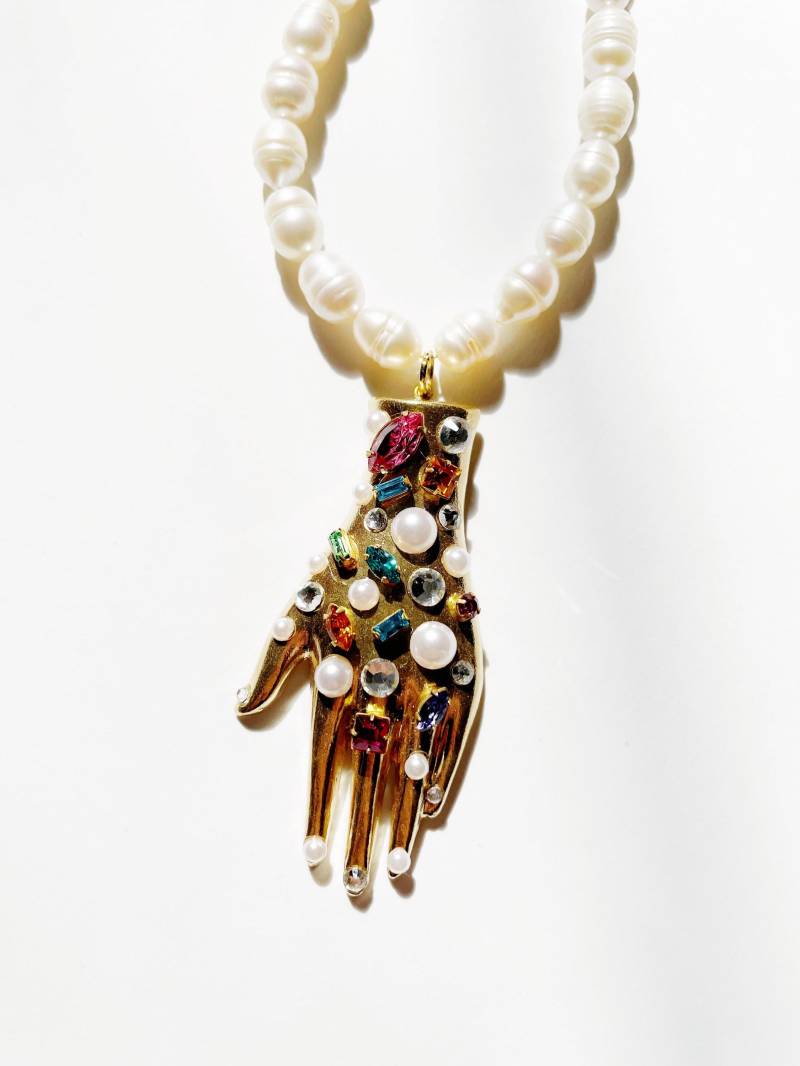 Konfetti Strass Hand Perlenkette von HistoryTimeTraveler