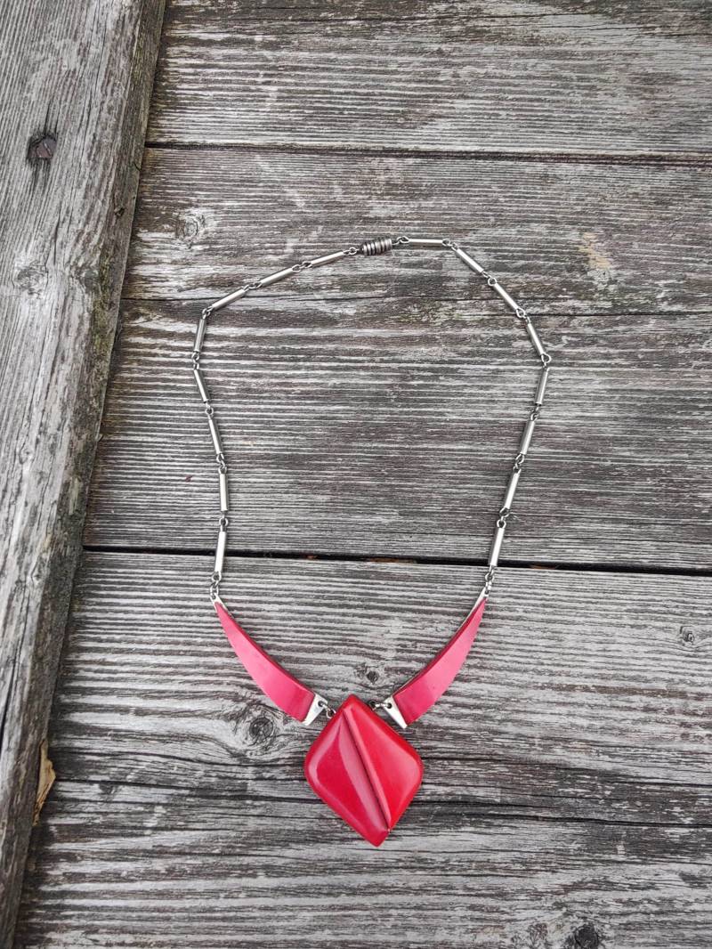 Jacob Bengel, Maschinenära, Art Deco Kette, Chrom, Blau, Silber von Historyprops