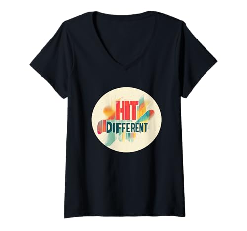 Damen Hübsche Farben mit verschiedenen Statement-Kostümen T-Shirt mit V-Ausschnitt Damen Hübsche Farben mit verschiedenen Statement-Kostümen T-Shirt mit V-Ausschnitt von Hit Different Outfit