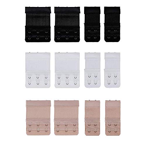 JPudinor Hitasche BH-Extender, Verlängerung, BH, Verlängerung, 3 Haken und 2 Haken, 12 Stück von JPudinor