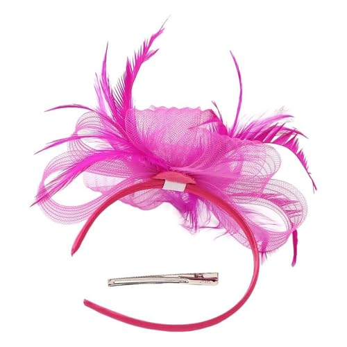 Hitburu Damen Fascinators | Fascinator Kopfbedeckung,Haarschmuck Hut Netzhaarreif Für Kostümparty Hochzeiten Mädchen Frauen Gartenparty Gesellschaftsanlässe von Hitburu