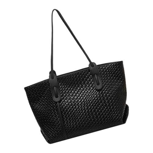 Hitburu Geflochtene Strandtasche, Leder Handtasche, Mode Schultertasche Leicht Großraum Falbar Schwimmen Urlaub Einkaufen Arbeit Pool von Hitburu