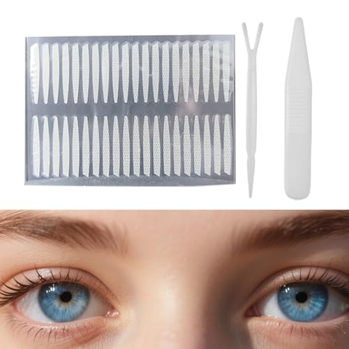 Hitburu Lidfalten Strips - Unsichtbare Augenlid Sticker für Lidfalten - Transparente Haftende Lidschatten Formgeber für Alltag Fitnessstudio Büro Reisen Partys von Hitburu