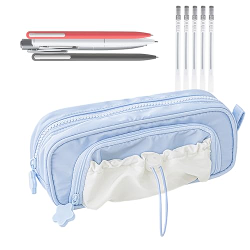 Hitburu Schulmäppchen - Ästhetische Stiftetasche mit Reißverschluss - Federmappe Halter für Büro Basteln Unterricht Schüler Jugendliche Kunst Reisen von Hitburu