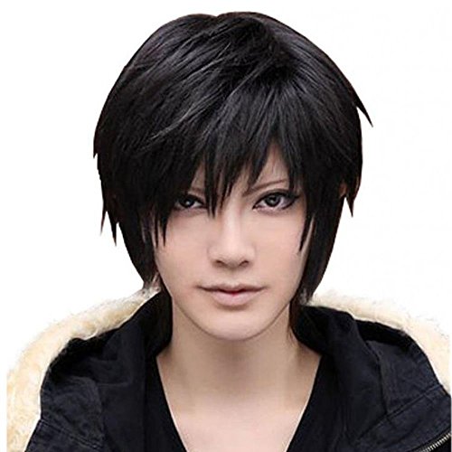 Herren Amybria Sch?ne M?nnliche schwarze Haare Glatte kurze Per¨¹cke/Per¨¹cken Cosplay von CEREOTH