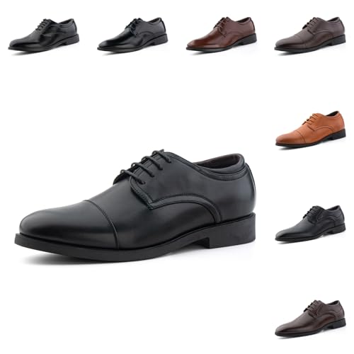 Anzugschuhe Herren Schnürhalbschuhe Oxford Schuhe Lederschuhe Faux Männer Brogues Derby Hochzeitsschuhe Business Klassischer Schnürschuh Schwarz GPG809 Schwarz 42 von Hitmars
