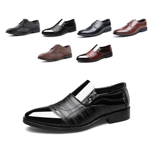 Derby Schuhe Herren Oxford Anzugschuhe Lederschuhe Business Schuhe Formale Brogues Schnürschuhe Klassischer Schnürhalbschuhe G/XZ703 Schwarz 40 von Hitmars