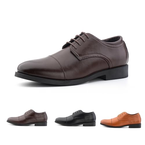 Hitmars Anzugschuhe Herren Derby Schuhe Oxfords Schnürhalbschuhe Männer Klassischer Komfort Schnürschuhe Businessschuhe Drak Braun N1 EU42 von Hitmars