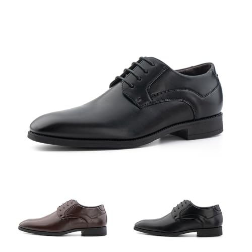 Hitmars Anzugschuhe Herren Derby Schuhe Oxfords Schnürhalbschuhe Männer Klassischer Komfort Schnürschuhe Businessschuhe Schwarz N2 EU46 von Hitmars