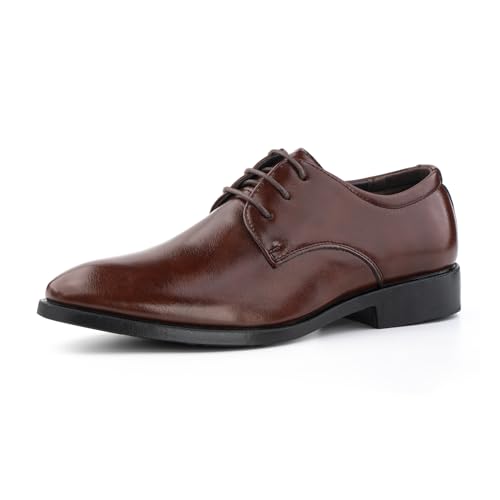 Hitmars Anzugschuhe Herren Lederschuhe Schnürhalbschuhe Hochzeitsschuhe Business Oxford Derby Schuhe Brogues Klassischer Schnürschuh Braun 41 EU von Hitmars