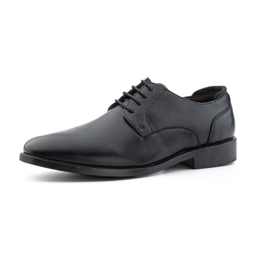 Hitmars Anzugschuhe Herren Lederschuhe Schnürhalbschuhe Hochzeitsschuhe Business Oxford Derby Schuhe Brogues Klassischer Schnürschuh Schwarz 42 EU von Hitmars
