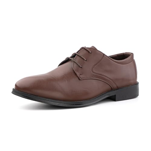 Hitmars Anzugschuhe Herren Schnürhalbschuhe Business Schuhe Klassischer Derby Oxford Lederschuhe Hochzeit Schuhe A Braun EU43 von Hitmars